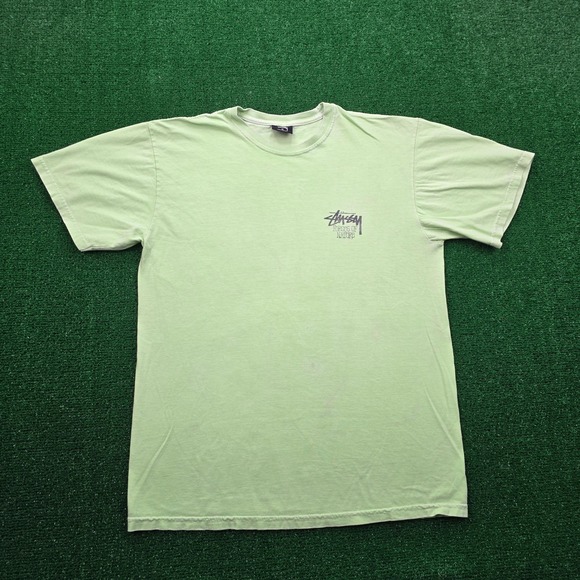 Stussy Forces of Nature T Shirt Mens Medium Light Green Graphic Print Casual - Picture 3 of 12